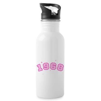 1968 rose étoile - Gourde avec paille intégrée - blanc - Droite