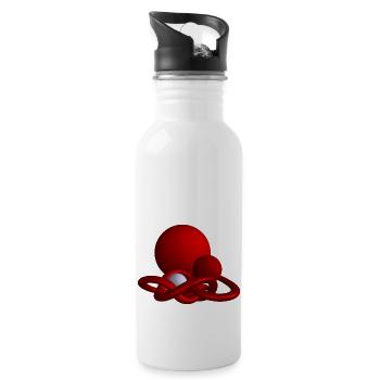 Zusammenhalt - Trinkflasche mit integriertem Trinkhalm - Weiß - Rechts
