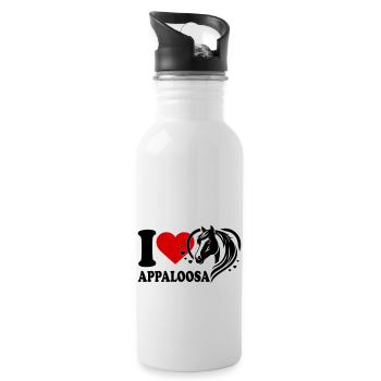 I love horse Appaloosa - Water bottle with straw - white - Right
