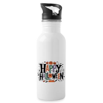 Happy Halloween - Gourde avec paille intégrée - blanc - Droite