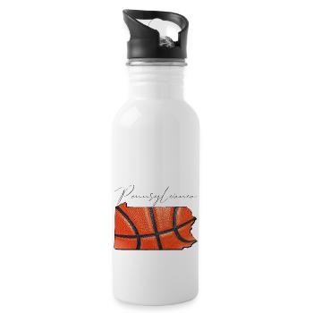 Basketball in Pennsylvania State Map PA - Water bottle with straw - white - Right