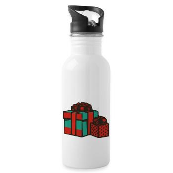 geschenke weihnachten - Trinkflasche mit integriertem Trinkhalm - Weiß - Rechts