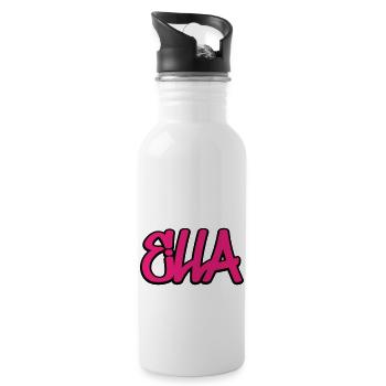 Ella Name Graffiti Hip Hop - Trinkflasche mit integriertem Trinkhalm - Weiß - Rechts