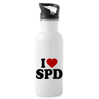 J’adore le spd - Gourde avec paille intégrée - blanc - Droite