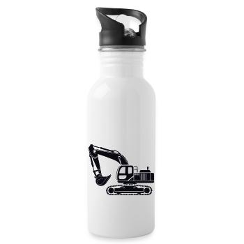 bagger - Trinkflasche mit integriertem Trinkhalm - Weiß - Rechts