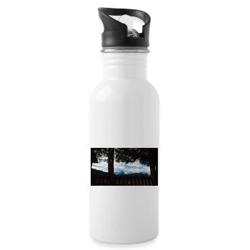 Mystic Landscape - Water bottle with straw - white - Right