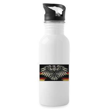 German Eagle zäh - Trinkflasche mit integriertem Trinkhalm - Weiß - Rechts