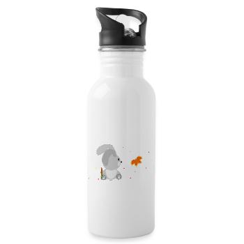 The Rabbit and the Butterfly - Water bottle with straw - white - Right
