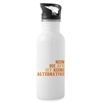 NEIN DIE AFD IST KEINE ALTERNATIVE - Trinkflasche mit integriertem Trinkhalm - Weiß - Rechts