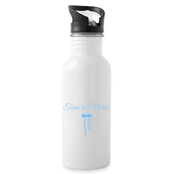Team The Bride Blue Bow - Water bottle with straw - white - Right