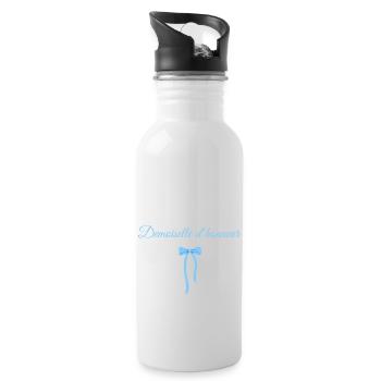 Blue Bow Bridesmaid - Water bottle with straw - white - Right