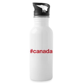 CANADA Hashtag Kanada - Water bottle with straw - white - Right