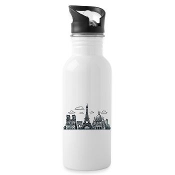 Paris, France, Ville - Gourde avec paille intégrée - blanc - Droite