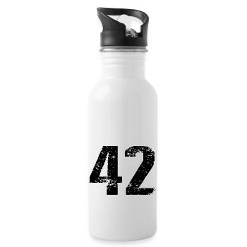 42 Number Leotard - Water bottle with straw - white - Right
