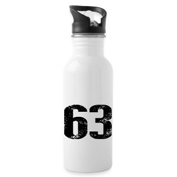 63 Number Jersey - Water bottle with straw - white - Right