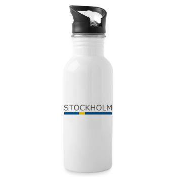 Drapeau de la Suède - Stockholm - Sverige - Schweden - Gourde avec paille intégrée - blanc - Droite