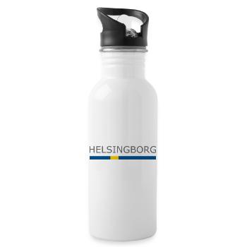Sweden Flag - Helsingborg - Sverige - Schweden - Trinkflasche mit integriertem Trinkhalm - Weiß - Rechts