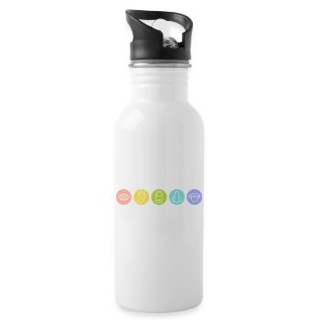 Fünf Sinne, Sinnesorgane, Medizin - Trinkflasche mit integriertem Trinkhalm - Weiß - Rechts
