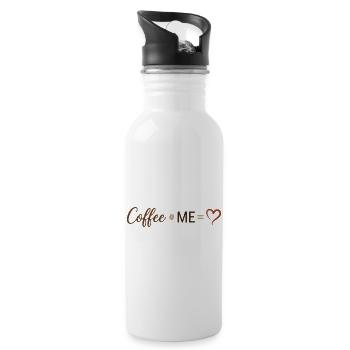 Coffee & Me - Liebe zum Kaffee Design - Trinkflasche mit integriertem Trinkhalm - Weiß - Rechts
