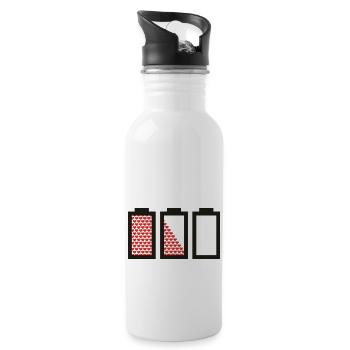 christmas charge your love battery - Water bottle with straw - white - Right