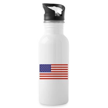 USA - flag - Water bottle with straw - white - Right