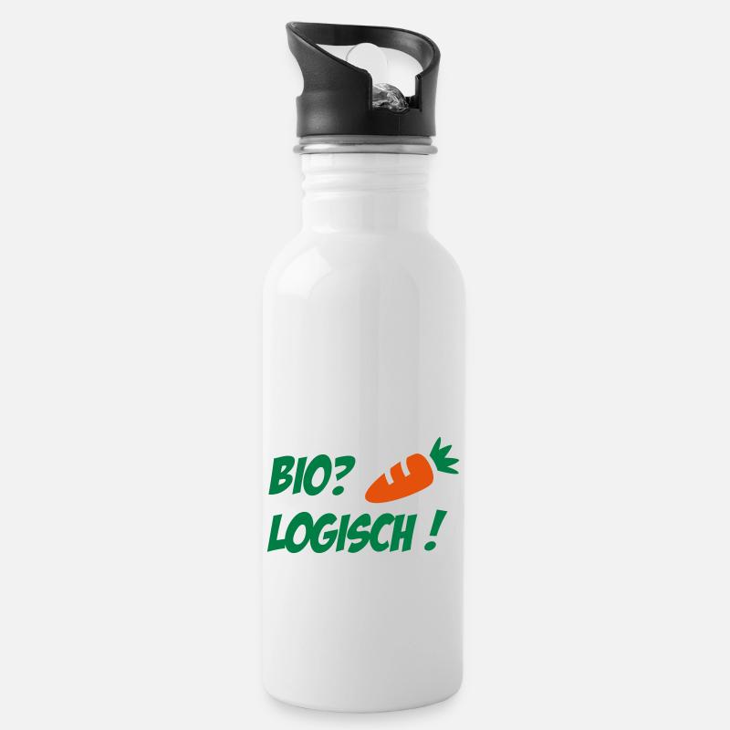 Biologique - Gourde avec paille intégrée - blanc