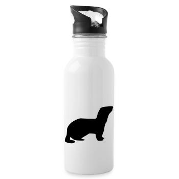 Furet - Gourde avec paille intégrée - blanc - Droite