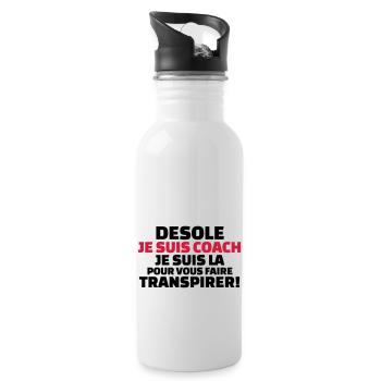 désolé je suis coach...pour vous faire transpirer - Gourde avec paille intégrée - blanc - Droite