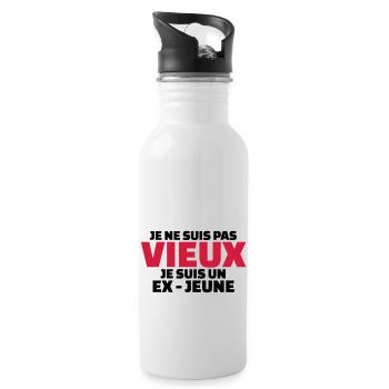 Je ne suis pas vieux je suis un ex-jeune - Gourde avec paille intégrée - blanc - Droite