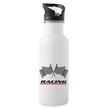 RACING - Course auto - Gourde avec paille intégrée - blanc - Droite