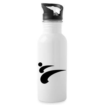 taekwondo kick - Trinkflasche mit integriertem Trinkhalm - Weiß - Rechts