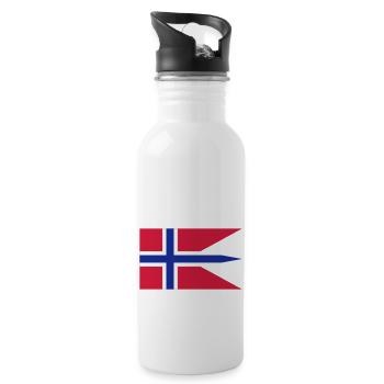 norway flag - Gourde avec paille intégrée - blanc - Droite