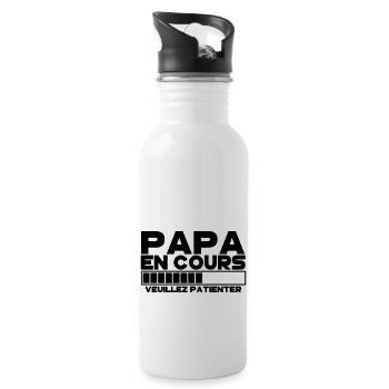 papa(veuillez patienter) - Gourde avec paille intégrée - blanc - Droite