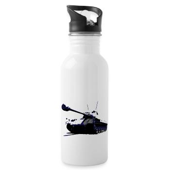 Kettenfahrzeug - Trinkflasche mit integriertem Trinkhalm - Weiß - Rechts