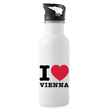 I Love Vienna 2 - Water bottle with straw - white - Right