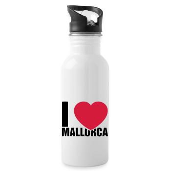 I love Mallorca - Gourde avec paille intégrée - blanc - Droite