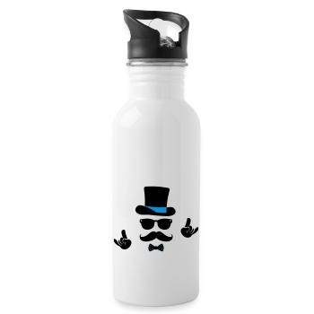 Hispter cool mariage EVG EVJF fête anniversaire - Gourde avec paille intégrée - blanc - Droite