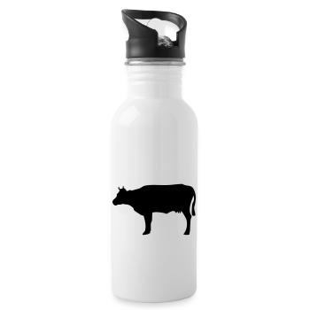 Vache - Gourde avec paille intégrée - blanc - Droite