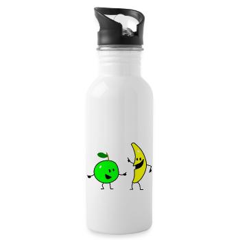 fruit salad three - Trinkflasche mit integriertem Trinkhalm - Weiß - Rechts