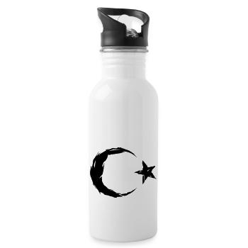 Turkey Flag - Trinkflasche mit integriertem Trinkhalm - Weiß - Rechts