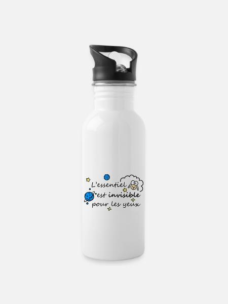 L'essentiel est invisible - Gourde avec paille intégrée - blanc
