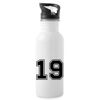 neunzehn - Water bottle with straw - white - Right
