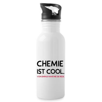 Chemie ist cool - Trinkflasche mit integriertem Trinkhalm - Weiß - Rechts