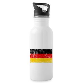 Deutschland Vintage Fahne - Trinkflasche mit integriertem Trinkhalm - Weiß - Rechts