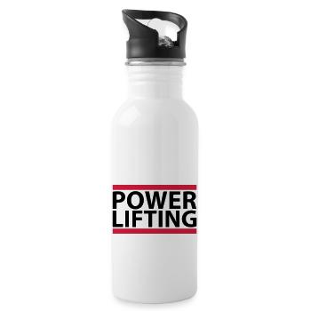 Powerlifting - Trinkflasche mit integriertem Trinkhalm - Weiß - Rechts