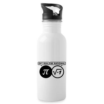 get real - be rational (1c) - Water bottle with straw - white - Right