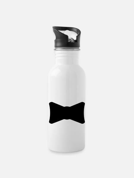 Fliege - Trinkflasche mit integriertem Trinkhalm - Weiß