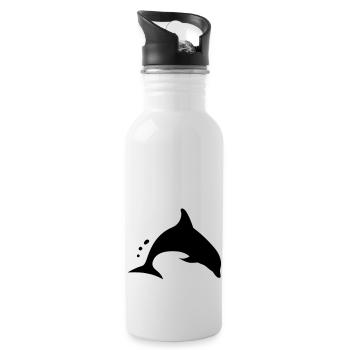 dolfijn dolphin - Trinkflasche mit integriertem Trinkhalm - Weiß - Rechts