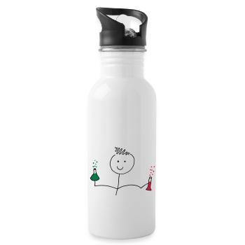 Chemie - Trinkflasche mit integriertem Trinkhalm - Weiß - Rechts