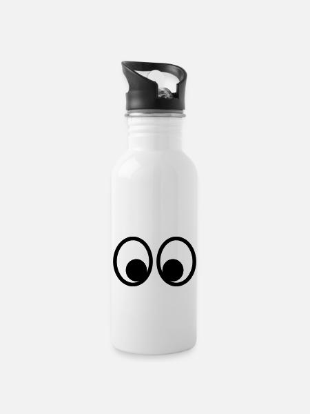 Yeux - Gourde avec paille intégrée - blanc
